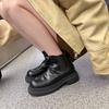 Inner heightening leather Martin boots women's autumn and winter velvet British style Chelsea short boots washed leather platform boots
