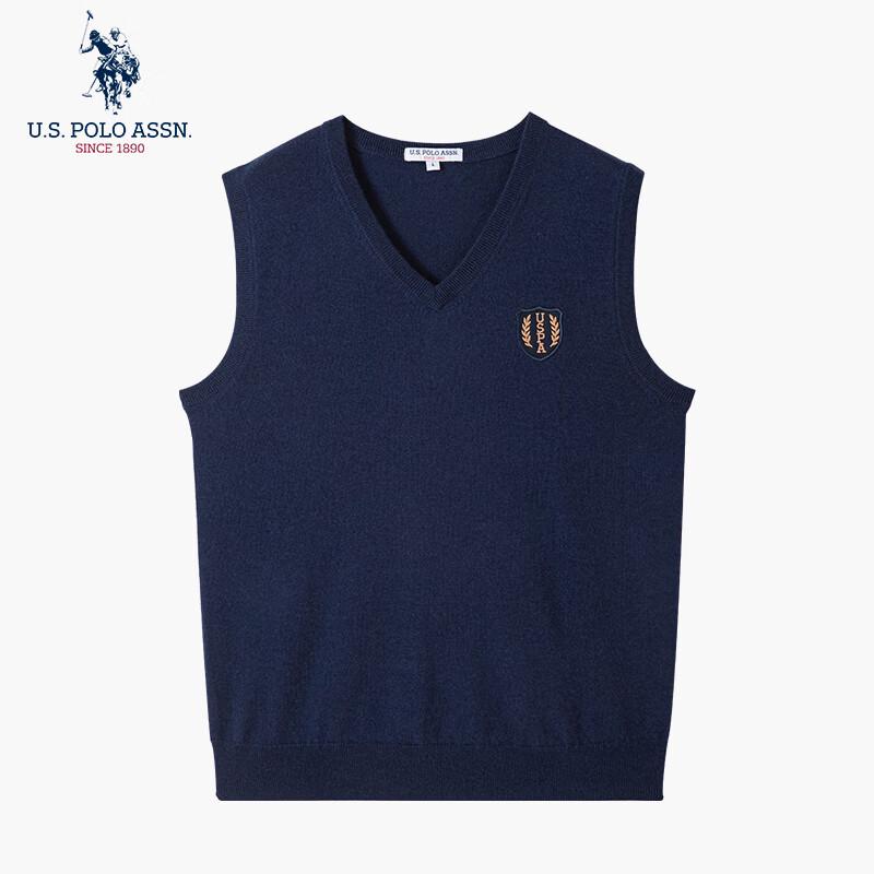 

НАС. АССН ПОЛО. Мужской вязаный жилет из чистой шерсти в стиле business casual XL