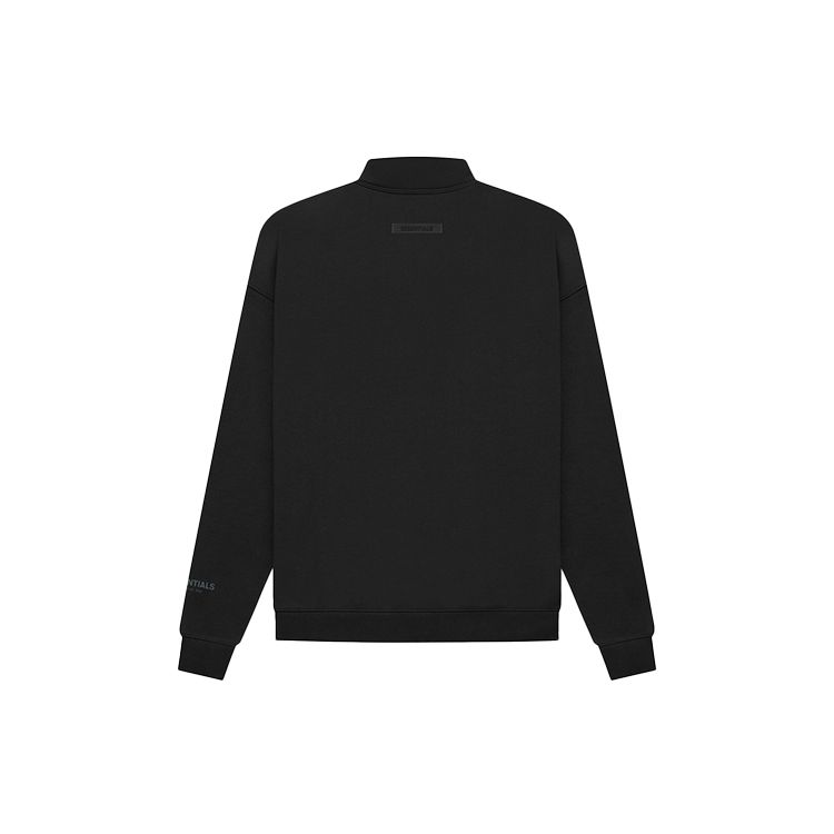 Fear of God Essentials FW21 Pullover Mockneck Sweatshirt with Reflective Logo Unisex Tops Black FOG-FW21-189