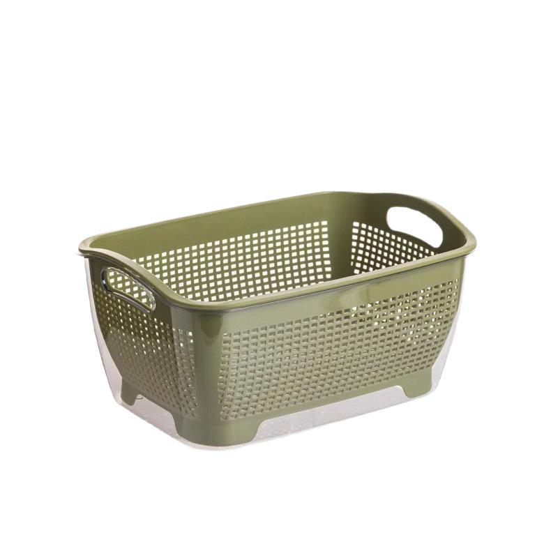 Multi-functional Double-layer Kitchen Sink Basket: Ideal for Washing Rice, Vegetables, and Fruits, or Serving Snacks.
