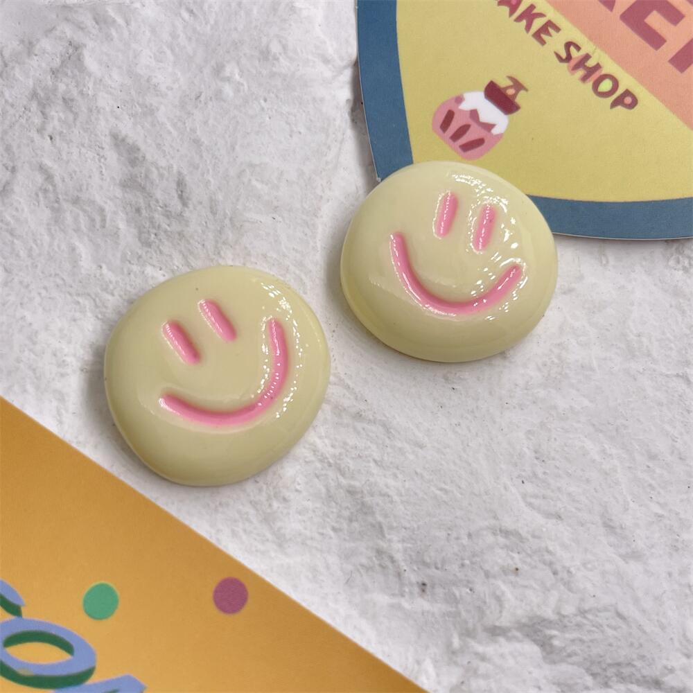 10pcs Kawaii Smile Face Flat Back Resin Charms DIY Earring Hairpin Clothing Jewelry Accessories Phone Case Water Cup Decor Patch