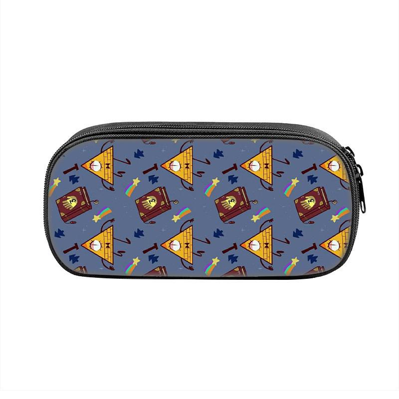 Gravity Falls Cartoon Pencil Case Large Capacity Nylon School Supply Organizer For Students