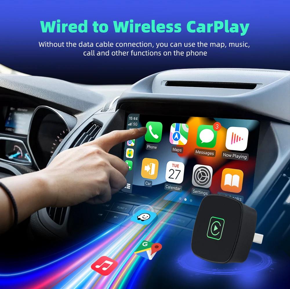 2025 NEW 2in1 Wireless Carplay Adapter Android Auto Smart Mini AI Box WIFI BT Auto Connect with Pilot Lamp Car Accessories