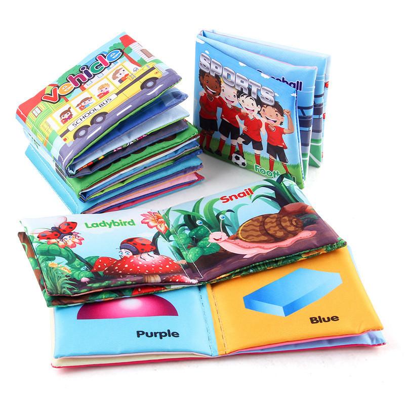 Baby Early Education English Enlightenment Cloth Book With Tear-resistant And Sound Paper Traffic Vehicles Children's Cloth Book