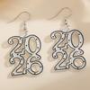 Delicate 2026 Theme Earrings Acrylic Fashion Accessories Party Wedding Earrings Suitable for Casual or Formal Occasions