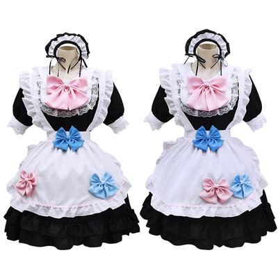 Anime Lady Maid Costume Set Cos Clothes Maid White Black Dress