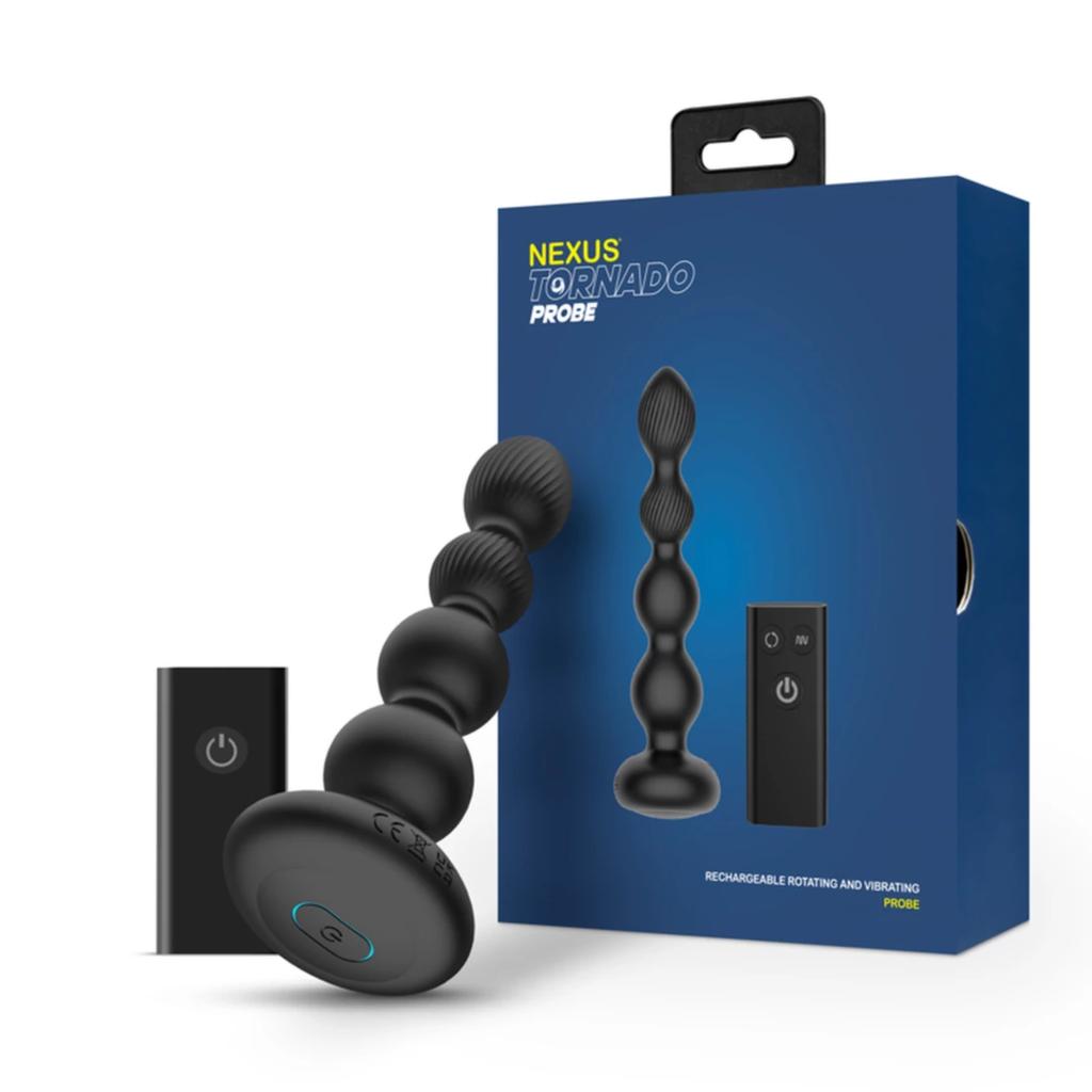 Nexus - Tornado Rotating Bead Anal Probe with Remote Control Black