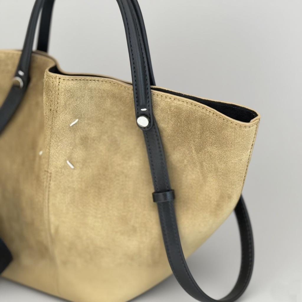 Frosted Cowhide 2025 New Niche High-end Shoulder Bag Large-capacity Tote Bag Portable Vegetable Basket Bag Genuine Leather