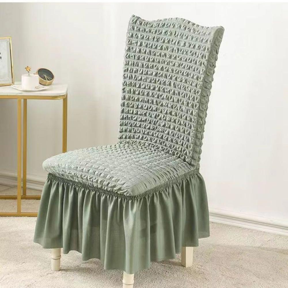 

Elastic Bubble Grid Chair Seat Covers Universal Stretchable Dining Chair Covers All Season 1pc