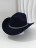 New cowboy hat top hat light luxury European gentleman's hat rhinestone accessories hat music festival party wear