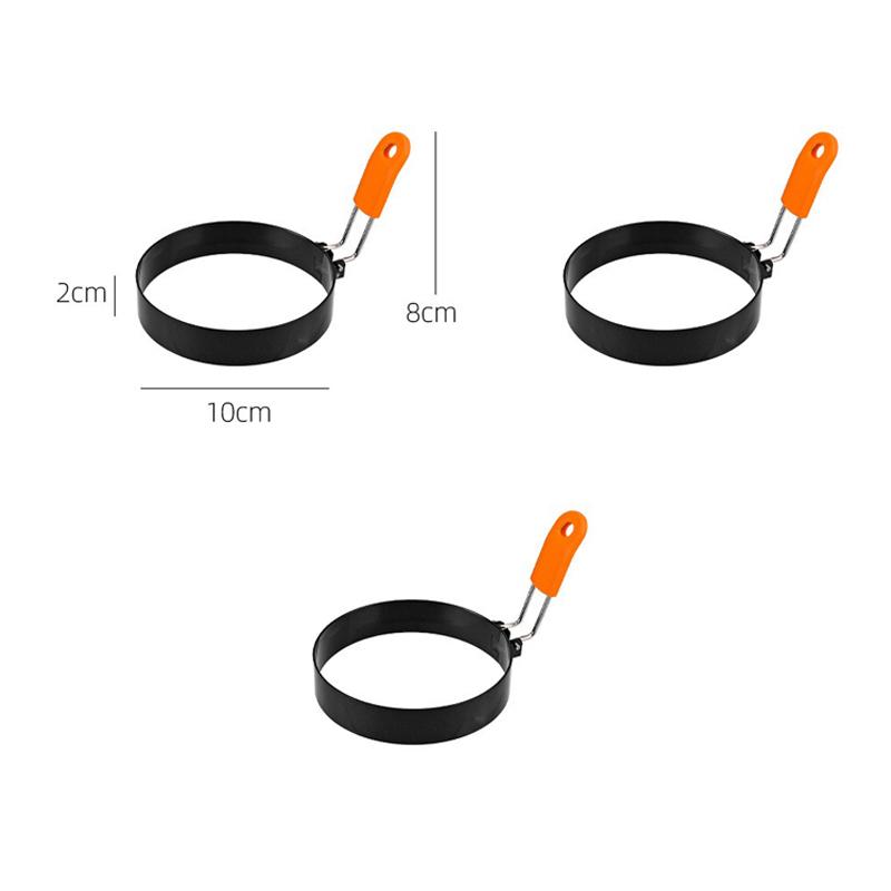 Non-Stick Stainless Steel Fried Egg Ring with Silicone Handle Scrambled Eggs Shaper Mold for Perfect Fried Eggs JDGJ009