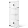VEVOR 68" Tall Corner Storage Cabinet, 6 Tiers Farmhouse Storage Cabinet with 4 Wooden Doors & Adjustable Shelves