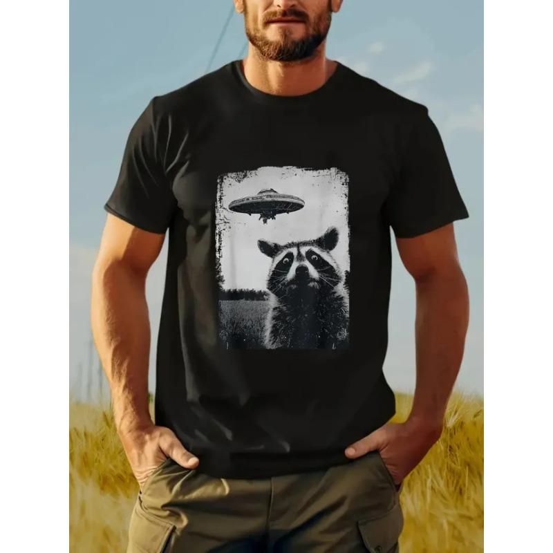 Summer Men Creative Crew-neck Short-sleeved T-shirt Melting Rubik Cube Print Casual Fashion Top Suitable For Outdoor Activities