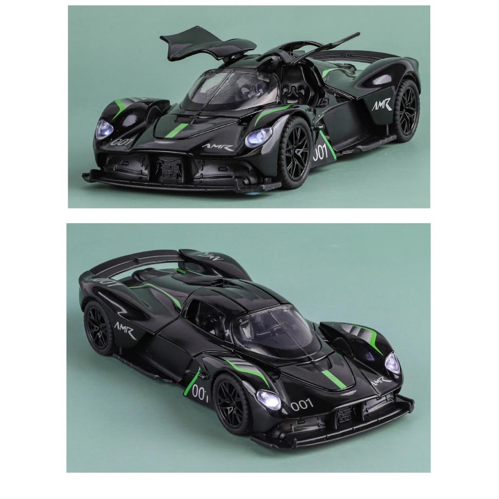 1/32 Aston Martin Valkyrie Alloy Sports Car Model Diecast Metal Racing Car Vehicles Model Sound and Light Simulation Collection Kids Toy Gift