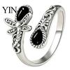 Couple Open Ring Vintage Faux Moonstone Ring, Waterdrop Fake Gemstone Adjustable Women Healing Stone Band Jewelry for Couple,