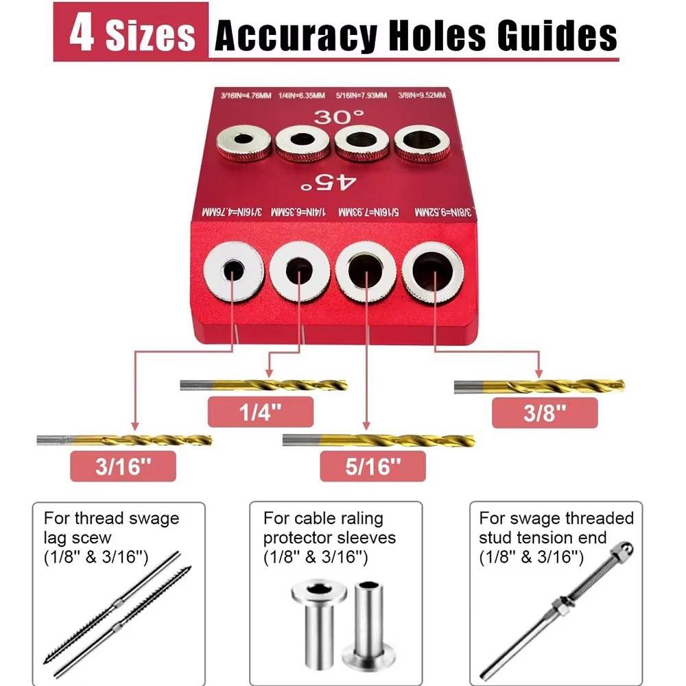 High Hardness Angle Angle Drill Guide Cable Railing Drill Jig  Stairs Handrail