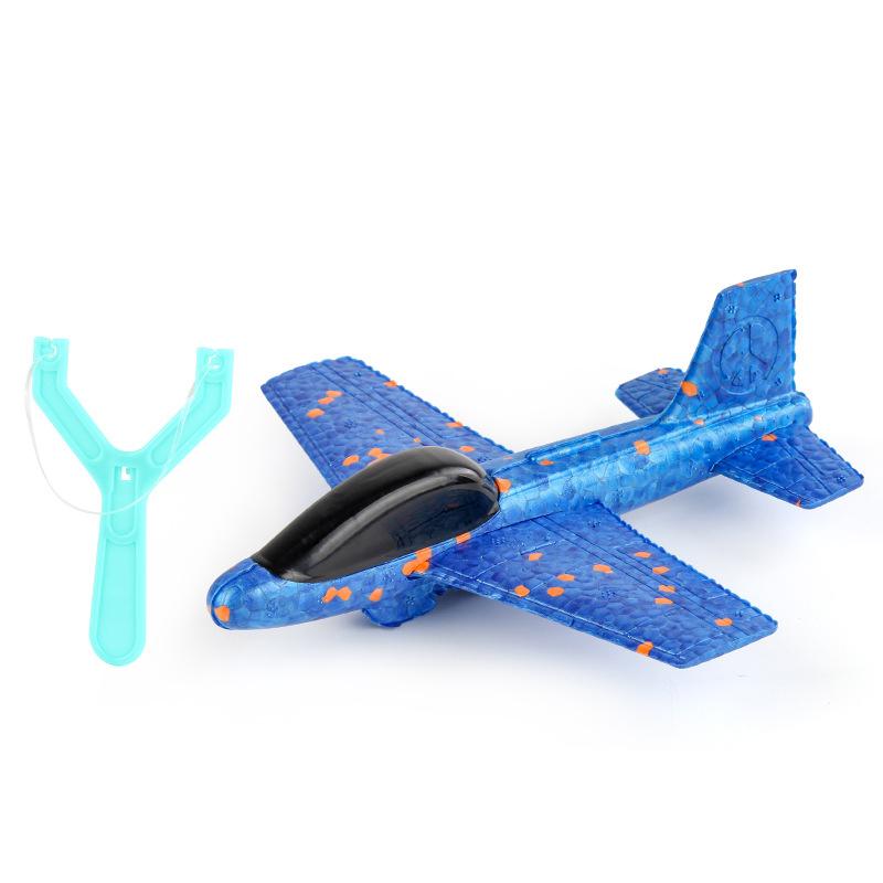 Children Ejecting Foam Aircraft Toys Slings Ejection Flight With Night Light Hand-throw Outdoor Sports Toy Ejection Airplane
