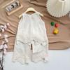 Girls Summer Thin Breathable Set of Small Children In Lace Sleeveless Undershirt + Wide-legged Pants Comfortable Leisure Two-piece Set