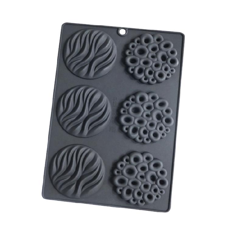

Reusable Waves Pattern Silicones Molds For Chocolate Mousse Cake Decorations Oven Safe Baking Tool Dishwasher Friendly чорний