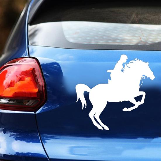 Riding Horse Car Styling Stickers Window Bumper Vehicle Decal Sport Decoration