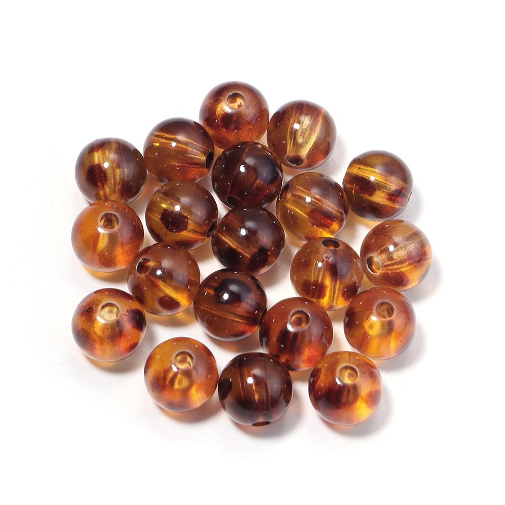 

10-20pcs/lot Retro Leopard Print Acrylic Beads Round Loose Spacer Beads For Jewelry Making DIY Bracelet Keychain Accessories