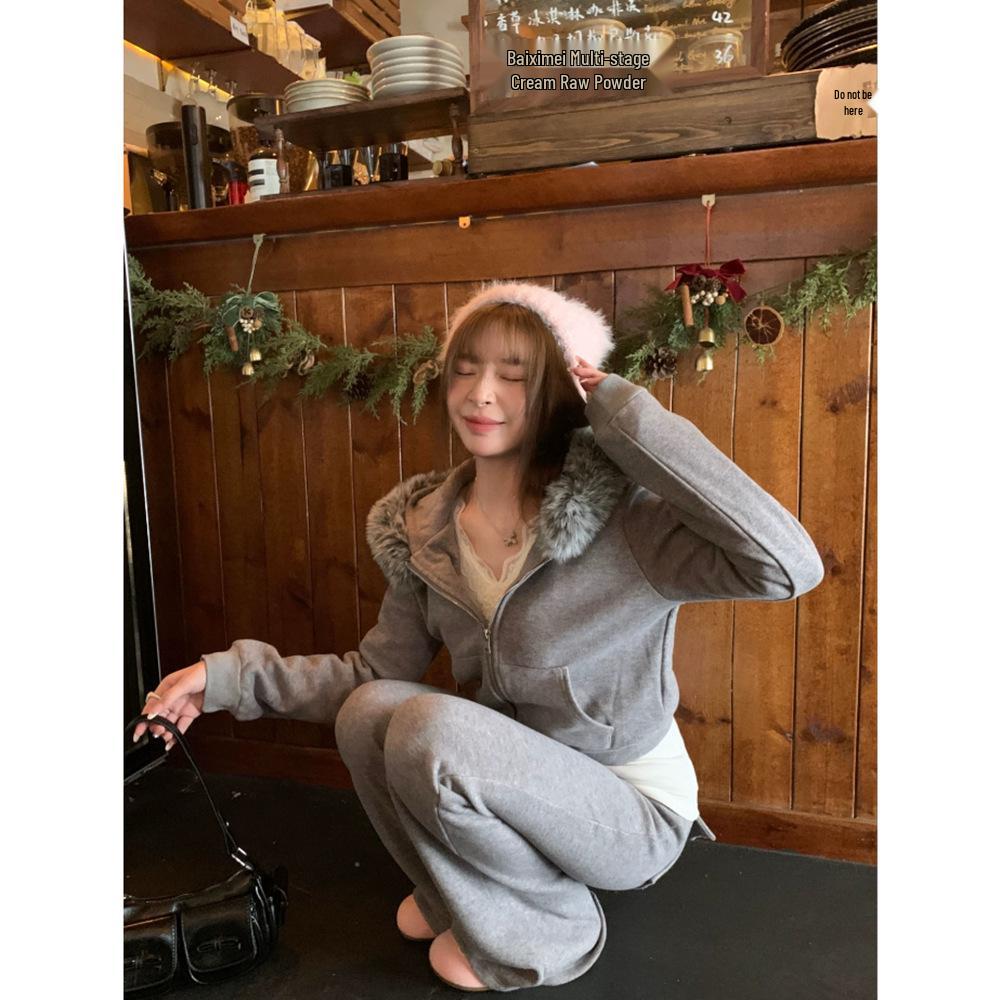 Women's 300g Cotton Fleece V-Neck Lace Long Sleeve Winter Base Layer Top