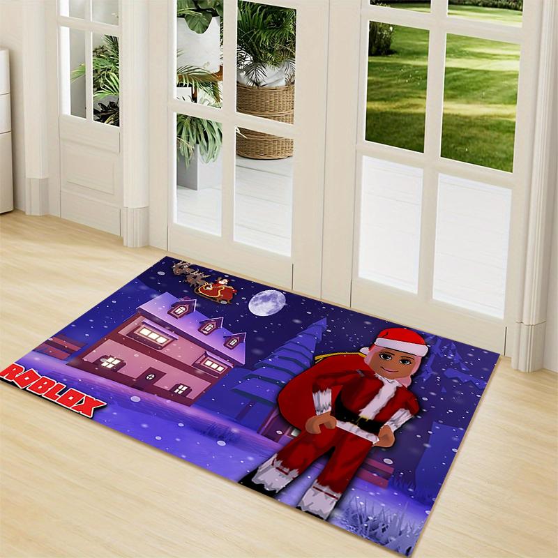 1Pc Elf Shelf Roblox Carpet Rug Soft Washable Antislip Home Living Room Sofa Mats Personalized Christmas Rug
