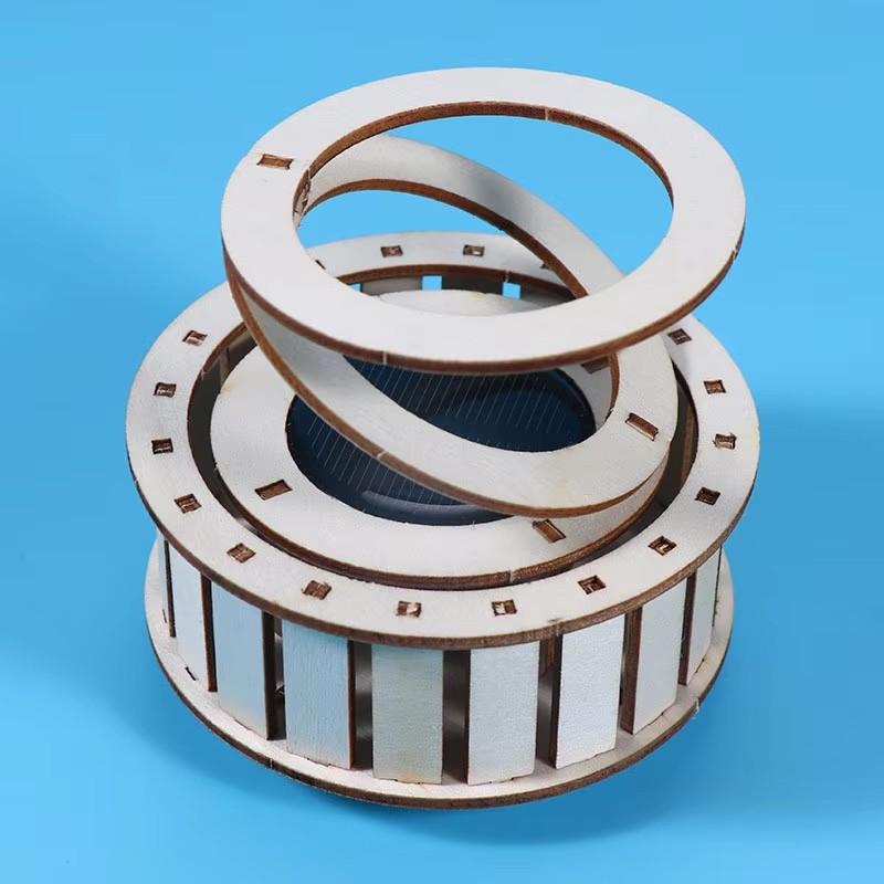 Solar powered double ring toys children's technology small production inventions scientific experiments handmade DIY toys