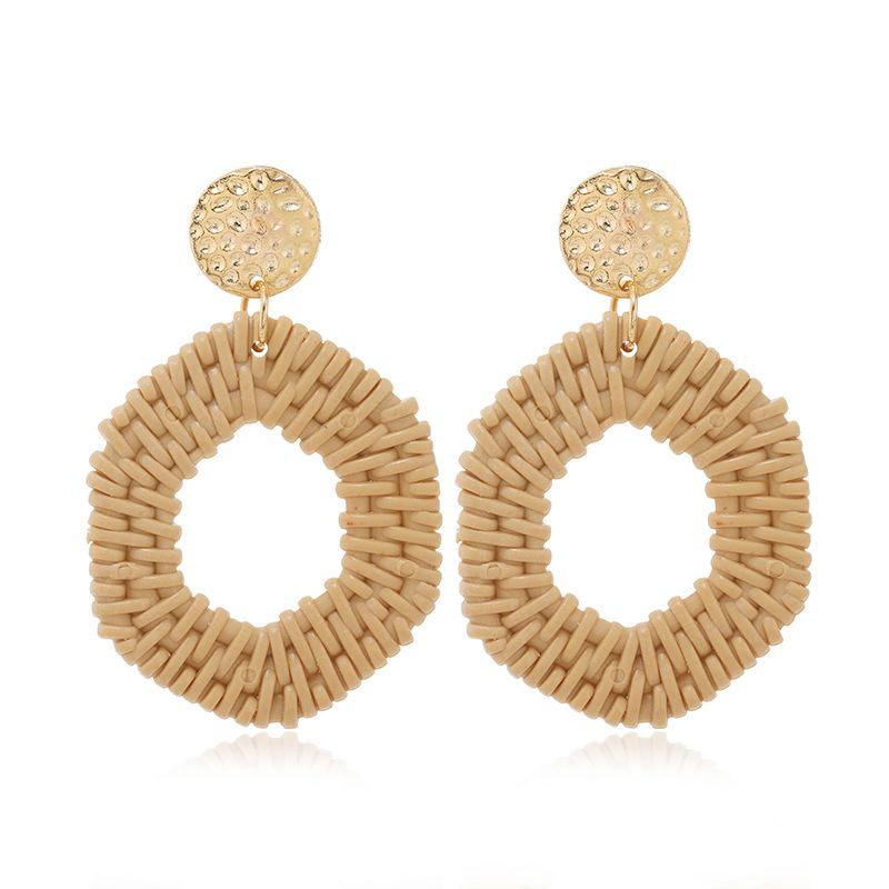 

Серьги-капли ручной работы в виде геометрического сердца, круглой звезды, дерева, ротанга, плетеной соломы для женщин, винтажные, богемные, модные украшения своими руками A11