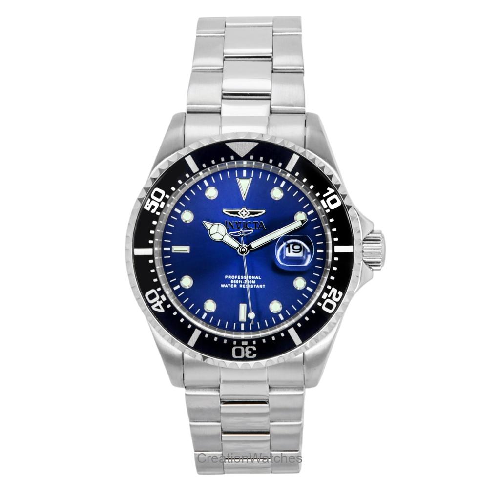 Invicta Pro Diver Stainless Steel Blue Dial Quartz Diver's 22054 200M Men's Watch