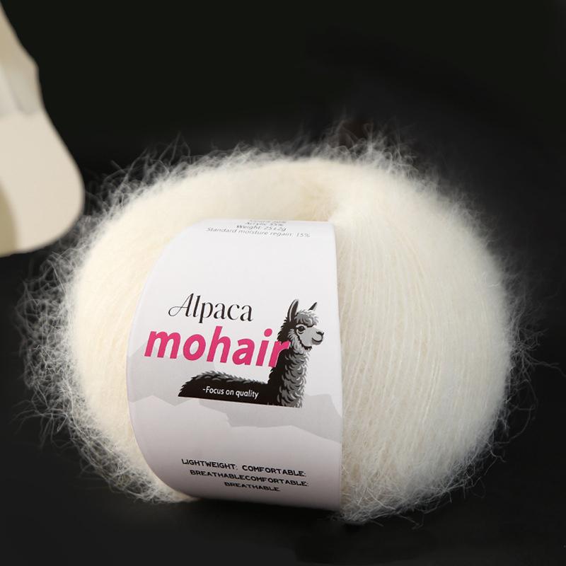 

25 г Вязание Теплая Альпака Пушистый Мохер Уютная Длинноволосая Роскошный Моток Мягкая Пряжа Прочная
