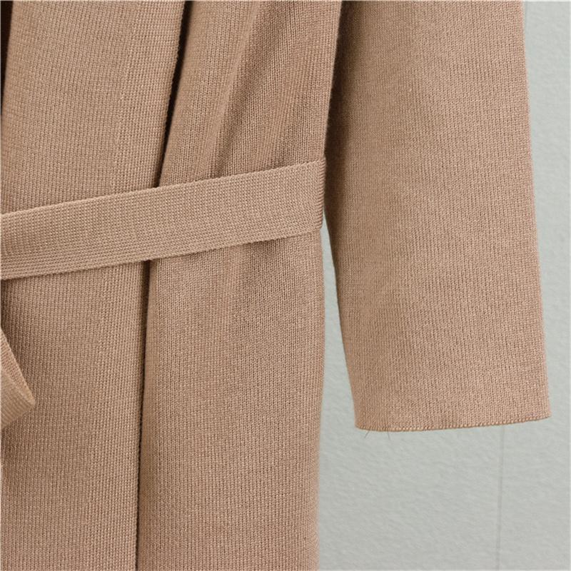 Modă de toamnă pentru femei, costum cardigan lung tricotat, rochie vestă fără mâneci asortată cu set din două piese cardigan lung tricotat