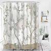 Floral Shower Curtain - Elegant Botanical Design, Polyester, Easy To Clean, 12 Hooks, Serene Nature-Inspired Bathroom Decor