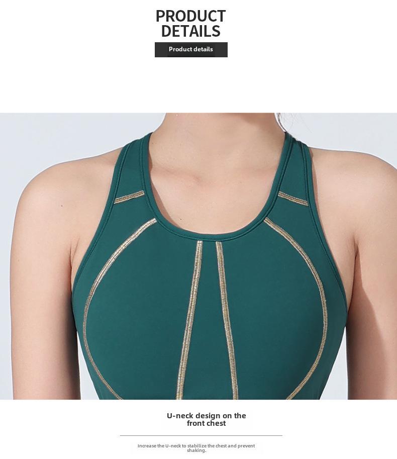 Women's Plus Size Contrast Color Sports Bra - Yoga & Running Support with Beautiful Back Design