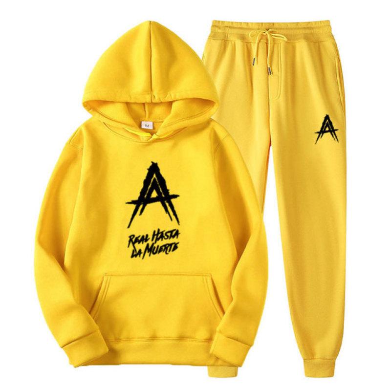 Anuel AA Album Real Hasta La Muerte dres męski Casual 2 częściowe zestawy bluza z kapturem spodnie dresowe zestaw najlepszy strój odzież damska