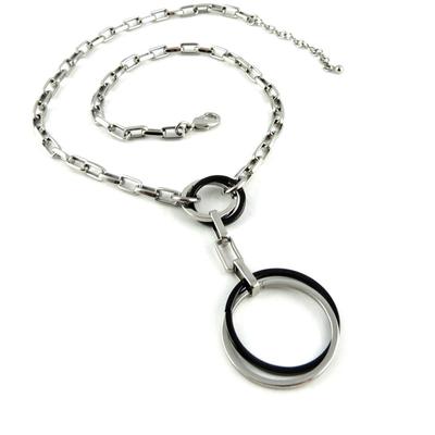 [L1917] - Silver-black 'Calypso' Steel Necklace
