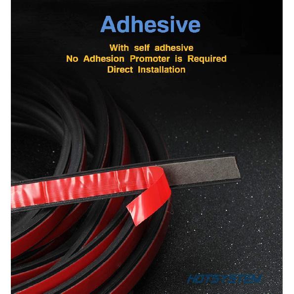 D-Shape Door Rubber Seal Strip Weatherstrip 3M Self Adhesive Hollow For Car Truck Motor Door Cover Trunk (Black, 26.25 Feet)