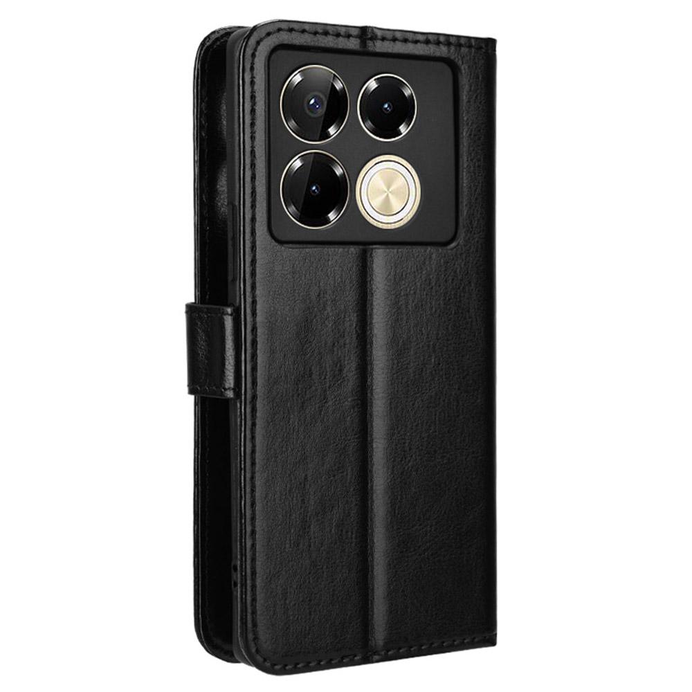 For Infinix Note 40 Pro 4G X6850 Case PU Leather Crazy Horse Texture Anti-Drop Phone Cover