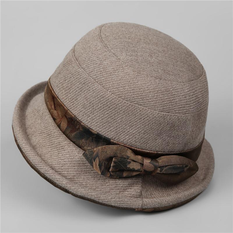 Hat Women Autumn and Winter Thick Roll Along Basin Hat Bucket Hat Foldable Warm Atmosphere Hat