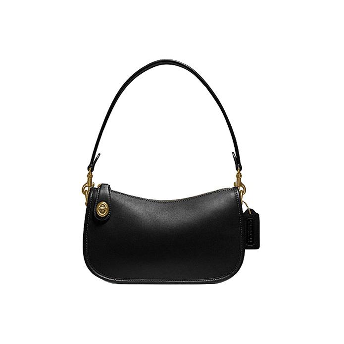 

Coach Swinger 23 Casual Solid Color Zipper Closure Leather Underarm Bag Mahjong Bag Tote Bag Shoulder Bag Women bags Black C0638-B4BK Basic Set (Bag+Dust Bag)