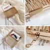 Gold Women Chain Crossbody Bags Iron Cage Metal Hollow Out Evening Clutch Purse Women Party Wedding Handbags Prom Luxury Bolso