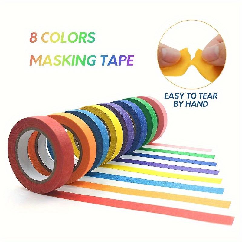 12/24pcs Colorful Masking Tape - Painter's Tape, Rainbow Rolls, Perfect for Handcrafting, Label Making, and DIY Decorations