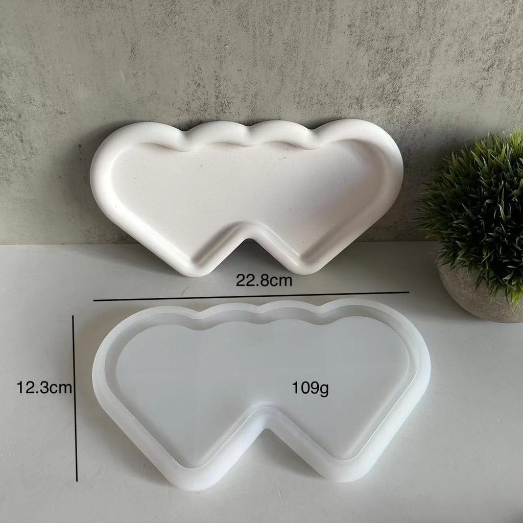 DIY Double Love Tray Silicone Mold Irregular Saucer Large Tray Plaster Drop Glue Mold