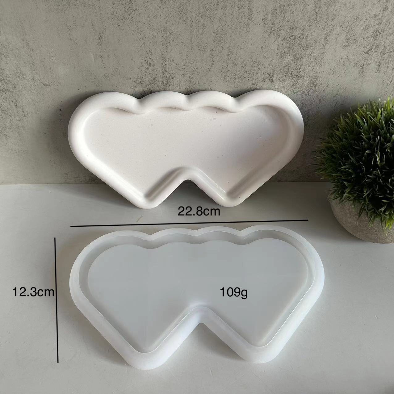 

Сделай сам Двойная любовь поднос Силиконовая форма Неправильное блюдце Большой поднос Гипсовая форма для заливки клеем