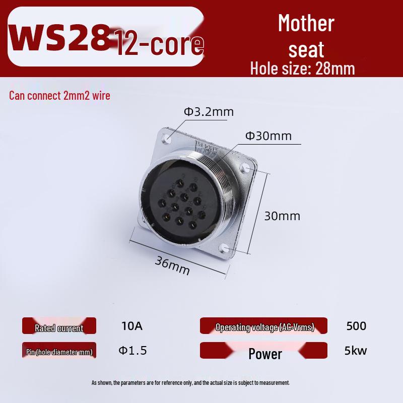 

Aviation Plug WS28 - 2 to 24-Pin, 35-Hole TQ/Z Square Base Connector