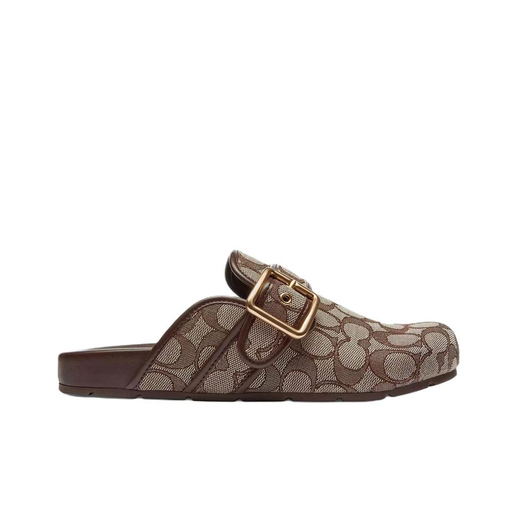 Coach Archival Round Toe Slip-On Letter Jacquard Clogs Women Footwear Brown CCH06-S8W