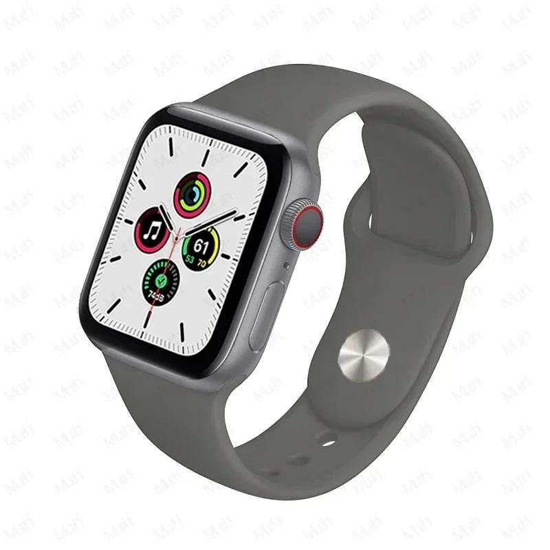 Silicone Strap For Apple Watch Band 44mm 40mm 45mm 42-38-41mm original 1:1 bracelet iwatch series 8 7 se 3 4 5 6 9 ultra 2 49mm