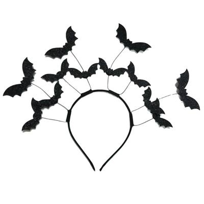 Carnivals Grooming Headpiece Horror Theme Headdress Unisex Bat Headwear for Men and Women Halloween Carnivals Accessory