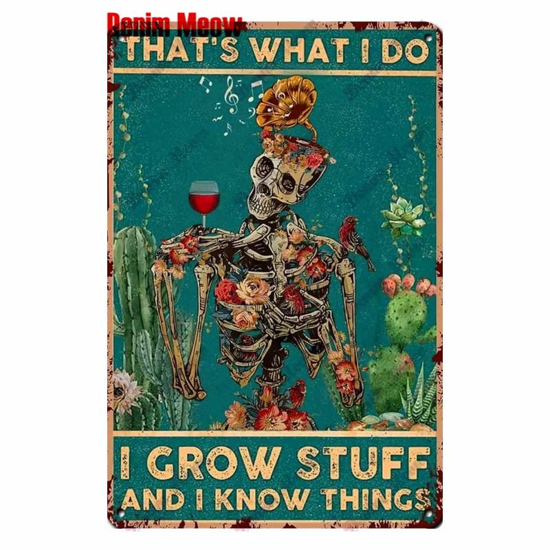 Vintage Turquoise Cat Metal Poster, I Drink Wine Wall Tin Sign, Retro Frogs, Wine Plate for Elf Bar, Pub and Garden Decor, WY52