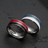 European and American Two-color Rotating Decompression Ring Titanium Steel Jewelry Rotatable Ring